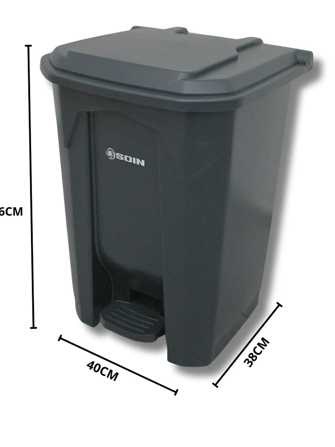 Basurero Plastico 50l Gris 4