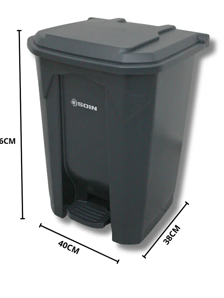 Basurero Plastico 50l Gris 4