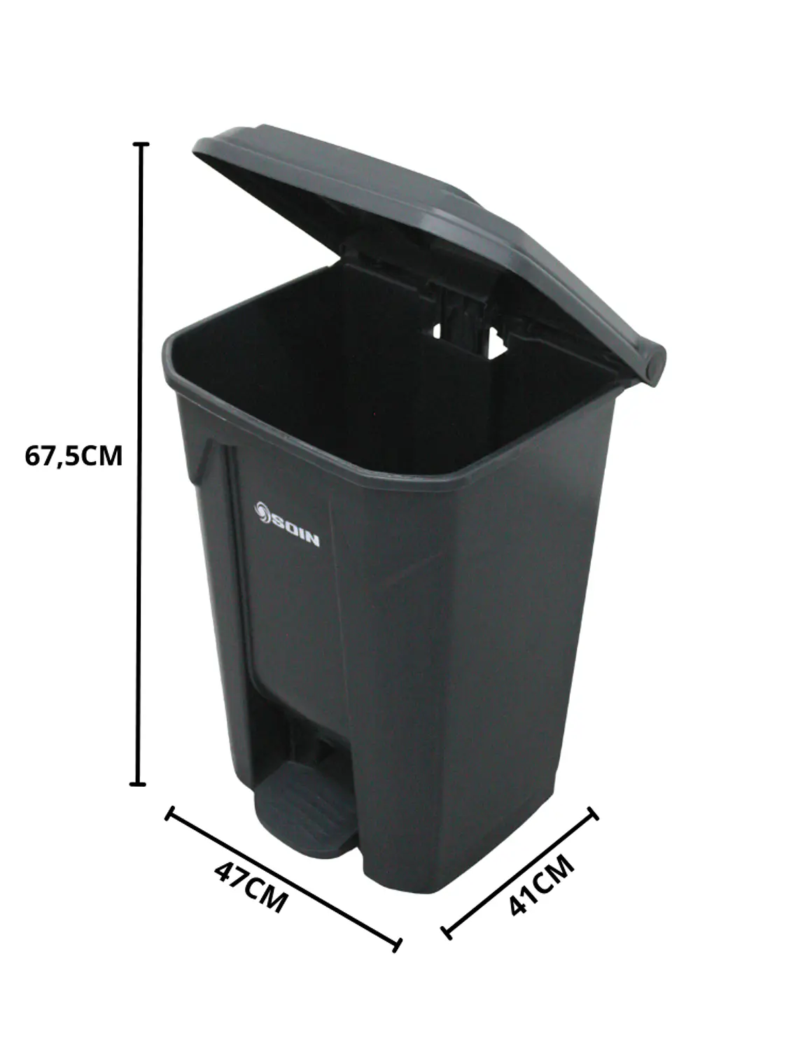 Basurero Plastico 50l Gris 5