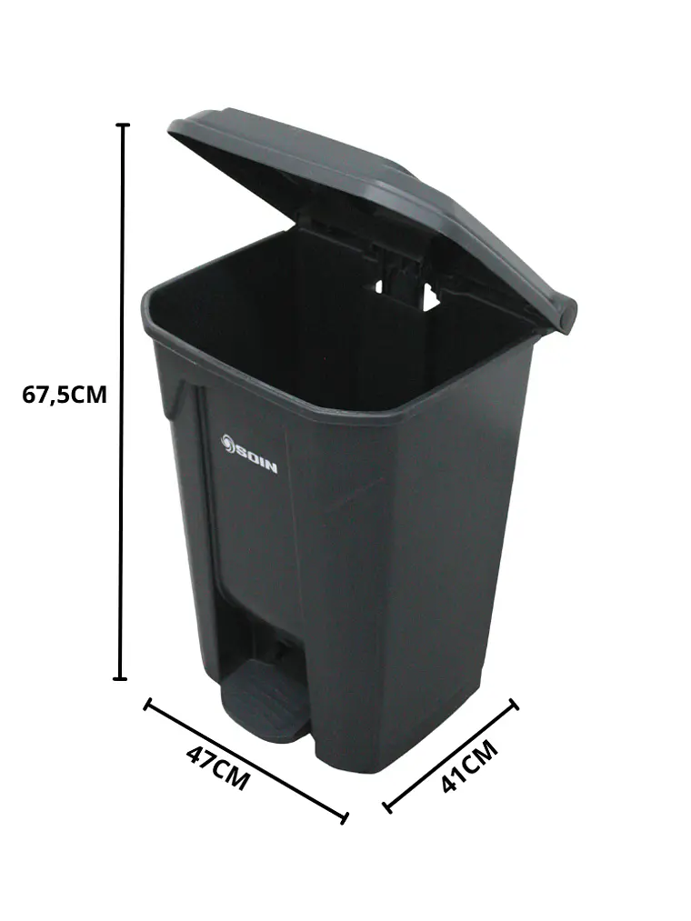 Basurero Plastico 50l Gris 5