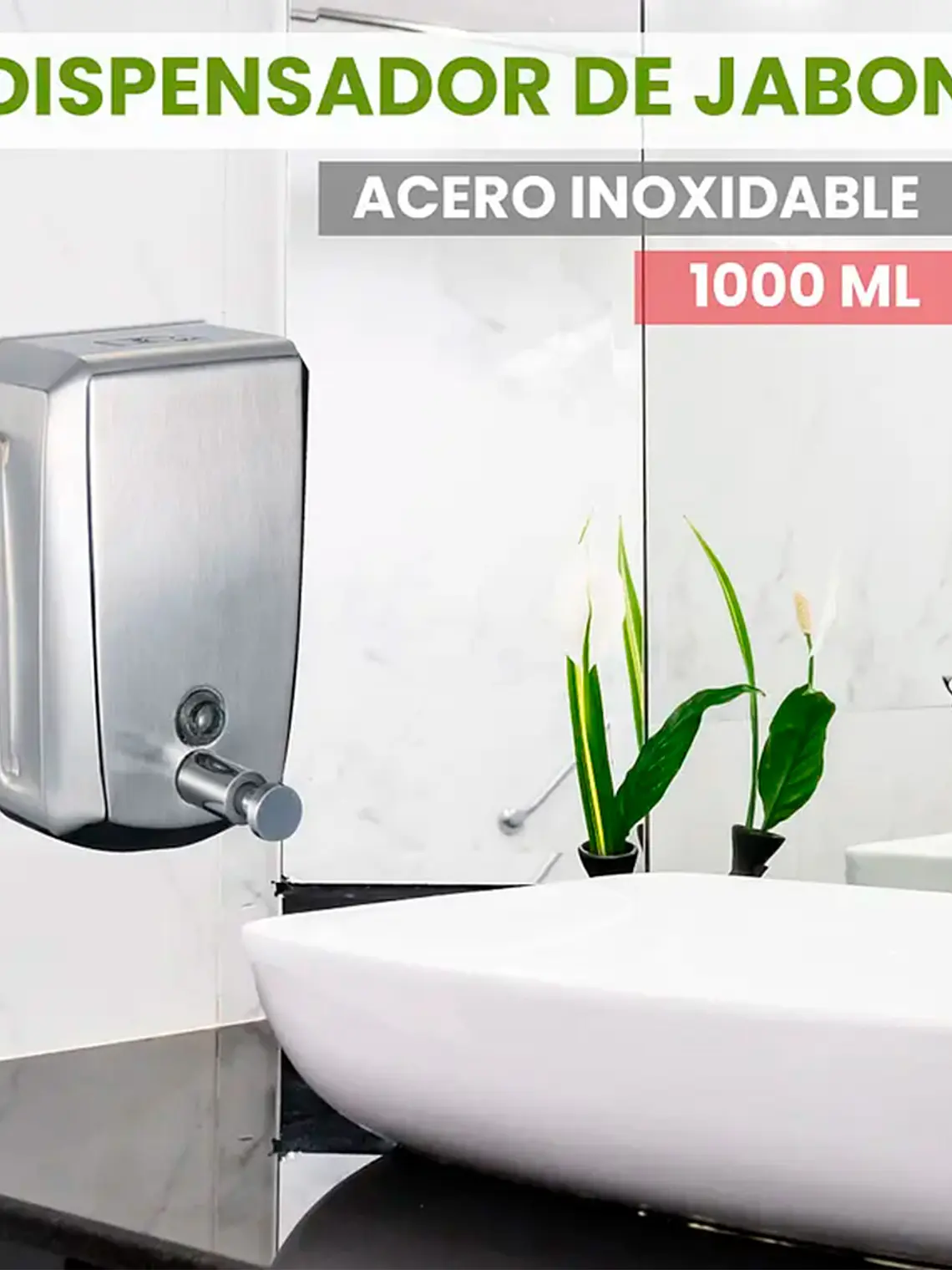 Dispensador De Jabon 1000ml Acero Inox 2