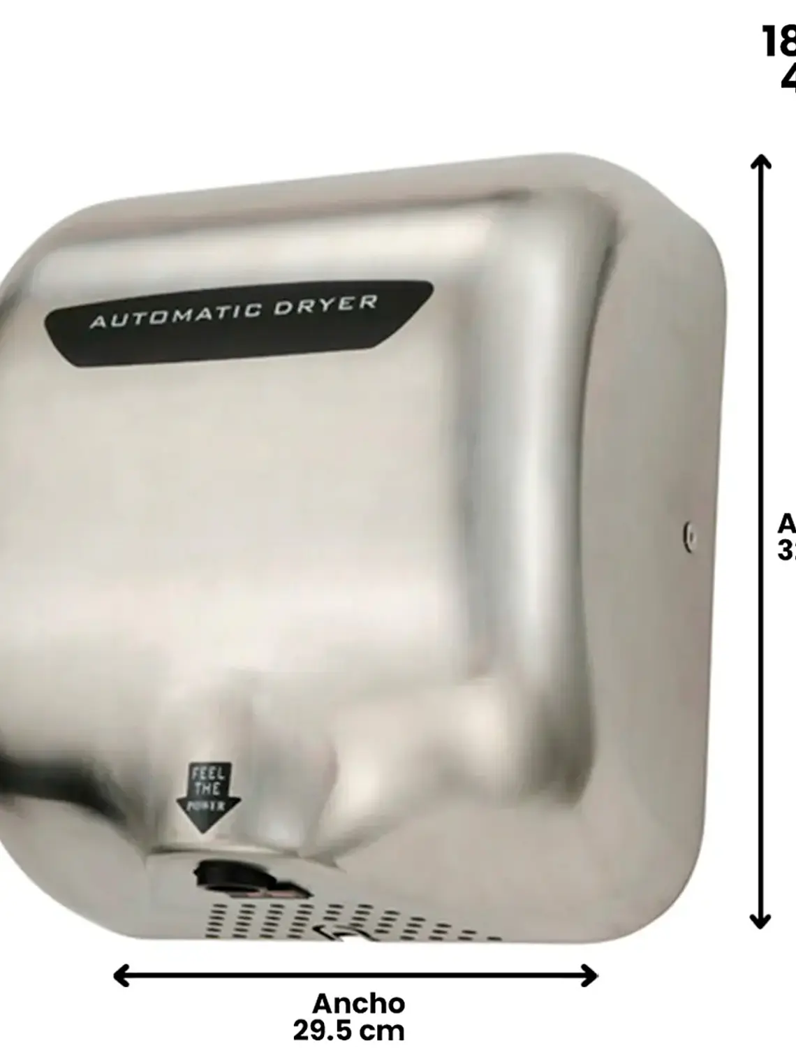 Secador De Manos Acero Inox 1800w 2