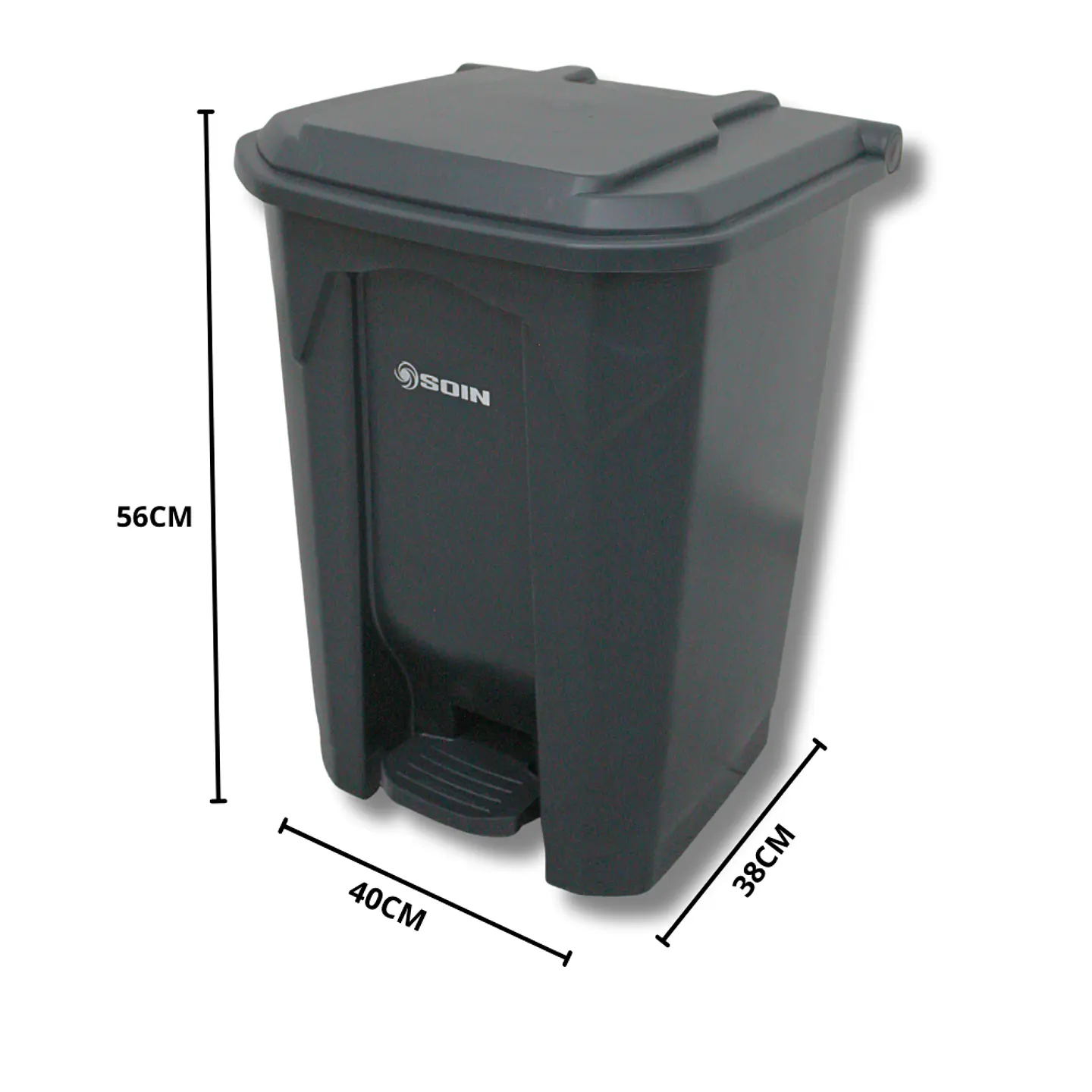 Basurero Plastico 50l Gris 4