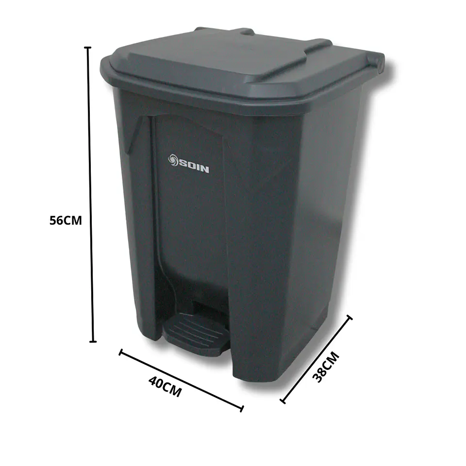 Basurero Plastico 50l Gris 4
