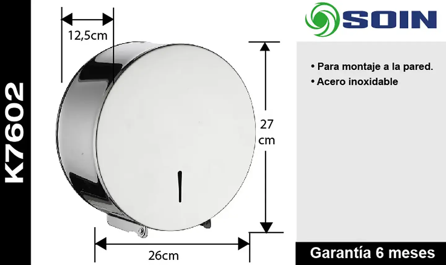 Dispensador De Papel Higienico Acero Inox 2