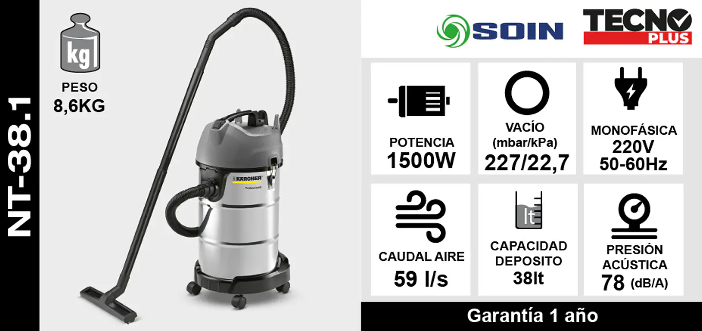 Aspiradora Polvo/agua Karcher 38l 5