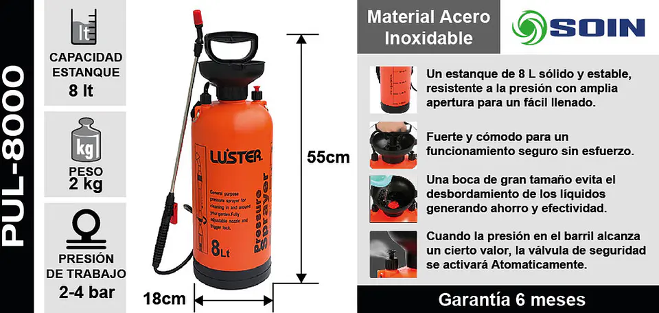 Pulverizador Manual 8l Luster 2