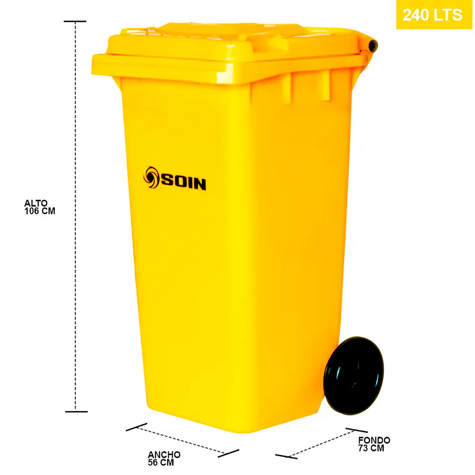 Contenedor De Basura 240l Amarillo 2