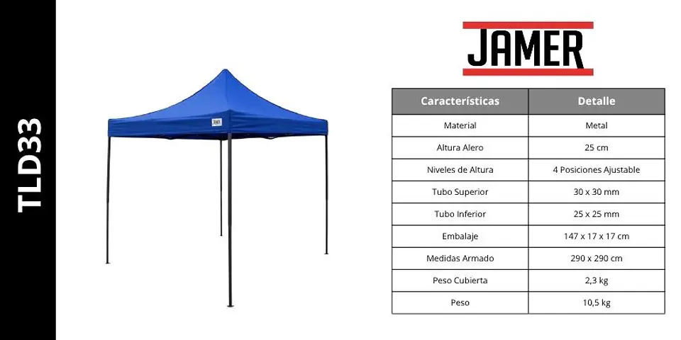 Toldo Plegable Azul 3x3 6