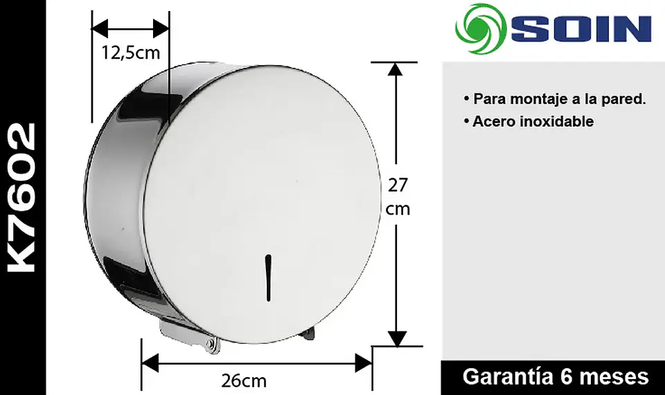 Dispensador De Papel Higienico Acero Inox 2