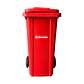 CONTENEDOR DE BASURA ROJO 120L CON RUEDAS SOIN - Miniatura 2