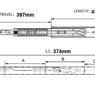 Par Rieles Heavy Duty D2053/con Bloqueo 40 Cm.