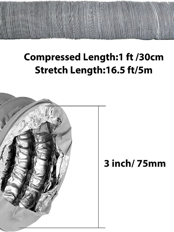 Ducto para calefactor 5 metros 2