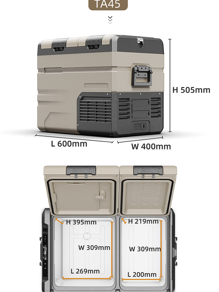 Cooler Refrigerador Alpicool Ta45 con bateria 2