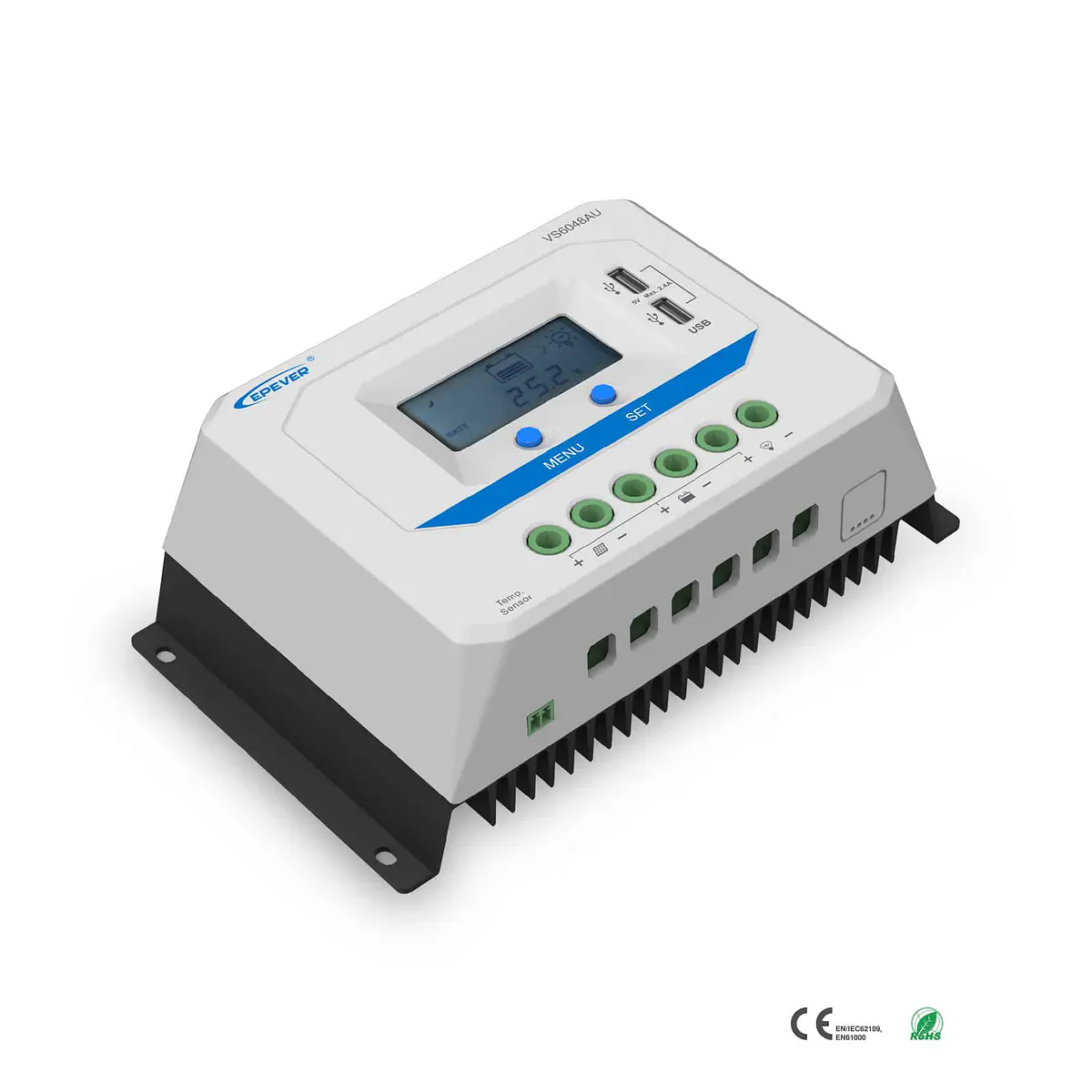 Controlador Carga Solar 30A - Regulador Para Paneles 12V/24V, Pantalla LCD, USB Doble, Temporizador Automático, Protección Contra Sobretensión, Fácil Instalación