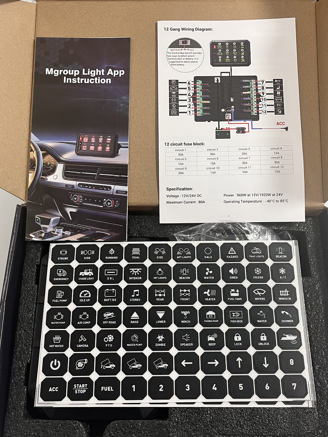 PANEL DE INTERRUPTORES 6, 8 y 12 BANDAS 4