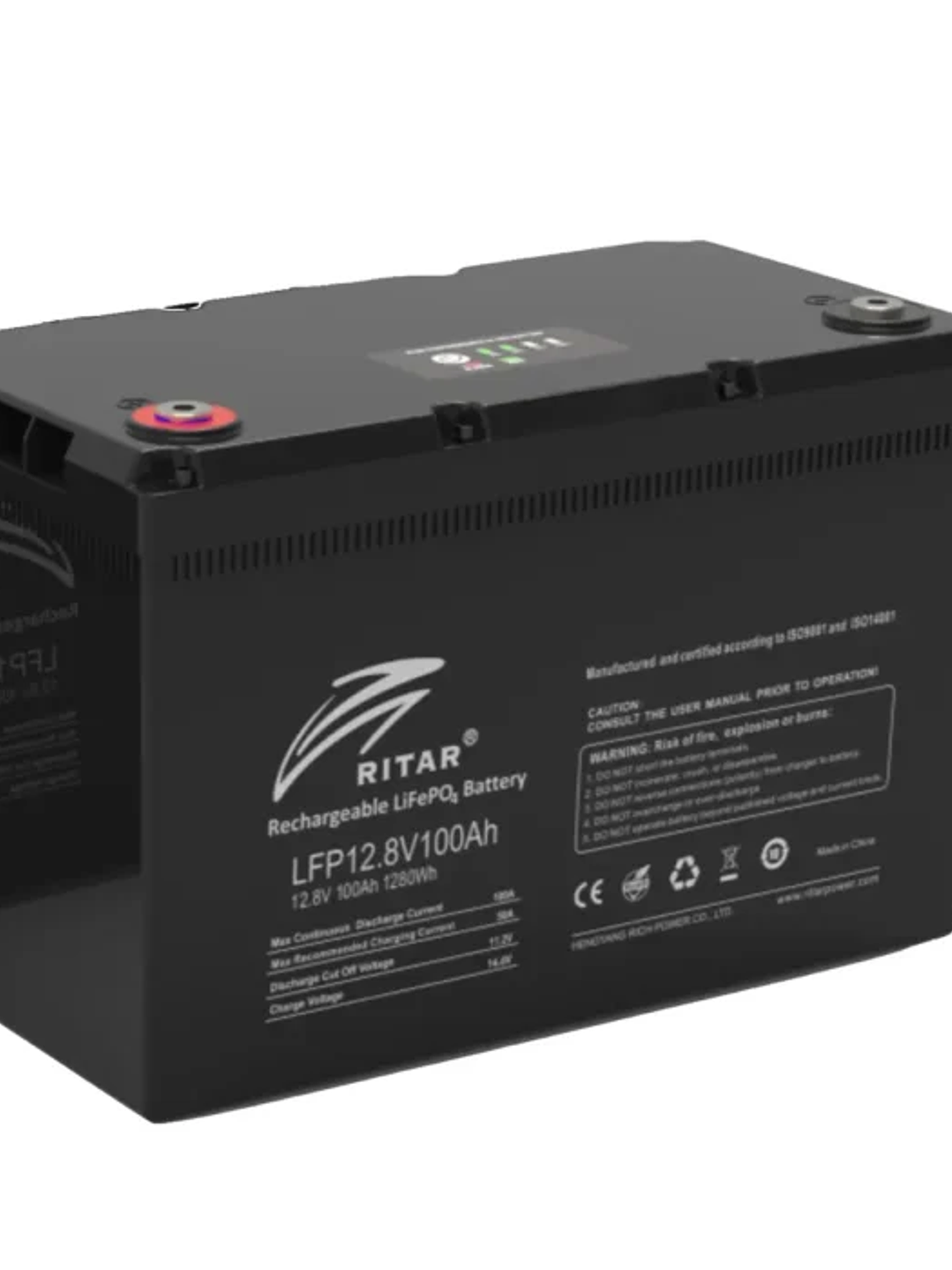 Batería de Litio Ritar 12.8V 100Ah  (1.28kWh) 1