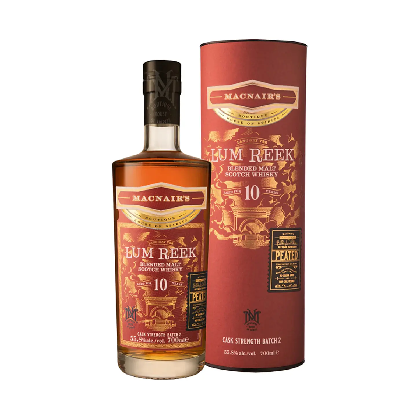 Macnair's 10 Lum Reek Peated Cask Strength Batch 2 (55,8% vol.700ml) 1
