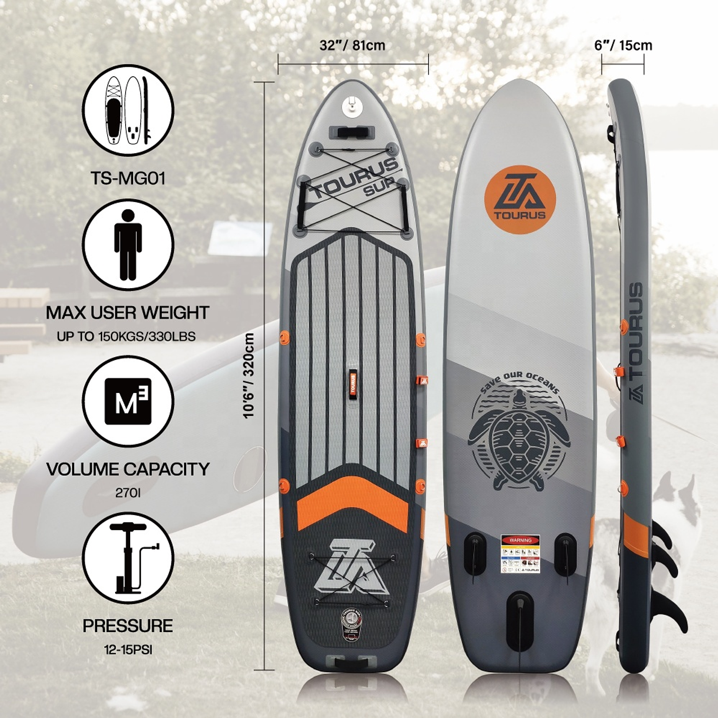 STAND UP PADDLE SUP 10'6 TOURUS MODELO TSMG01 3