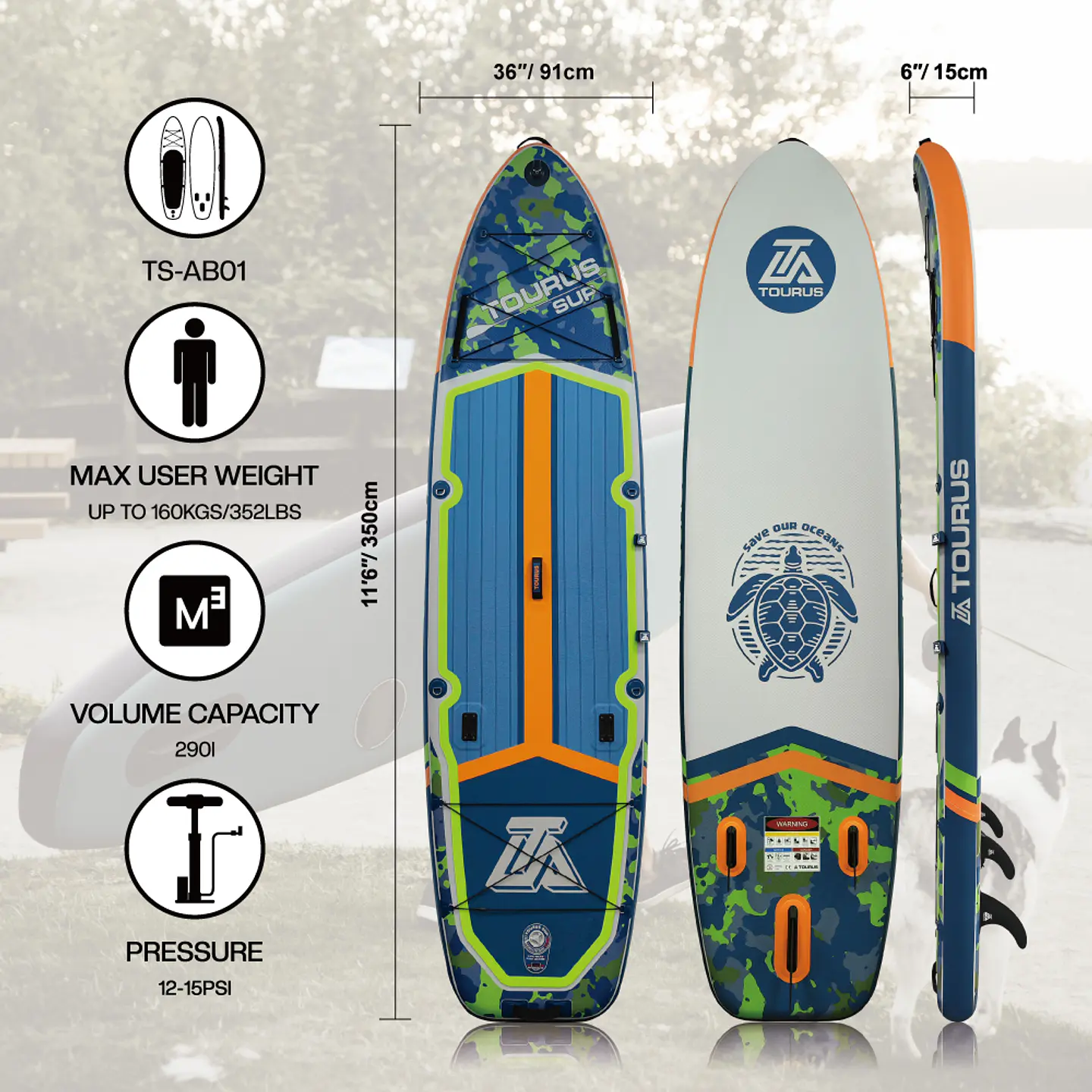 STAND UP PADDLE SUP 11'6 TOURUS MODELO TSAB01 6