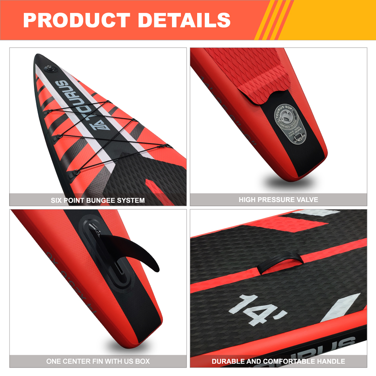 STAND UP PADDLE RACING SUP 14' TOURUS MODELO TSFR01 5