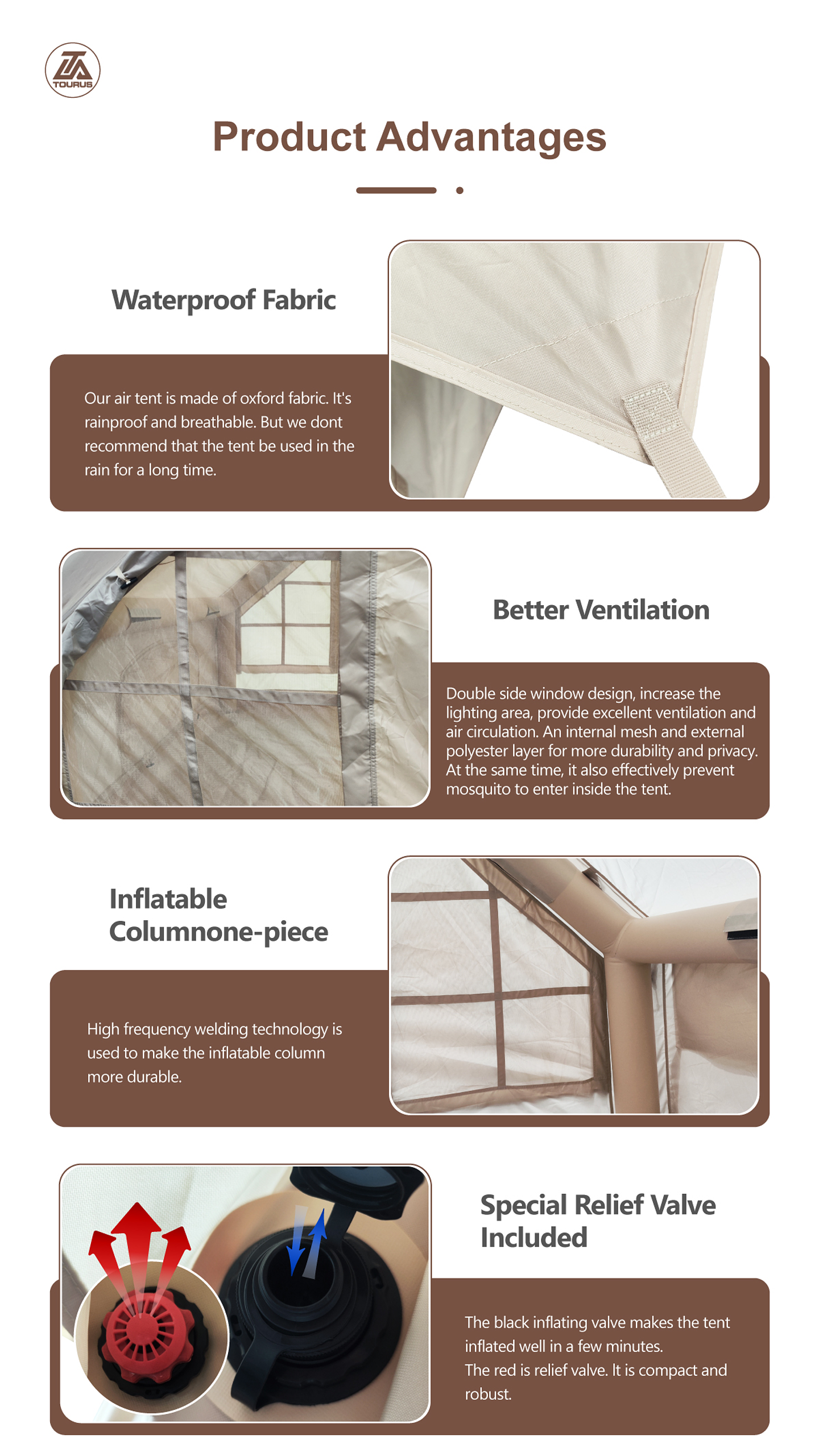 CARPA INFLABLE TOURUS 3 A 4 PERSONAS. MODELO TSIT03 6