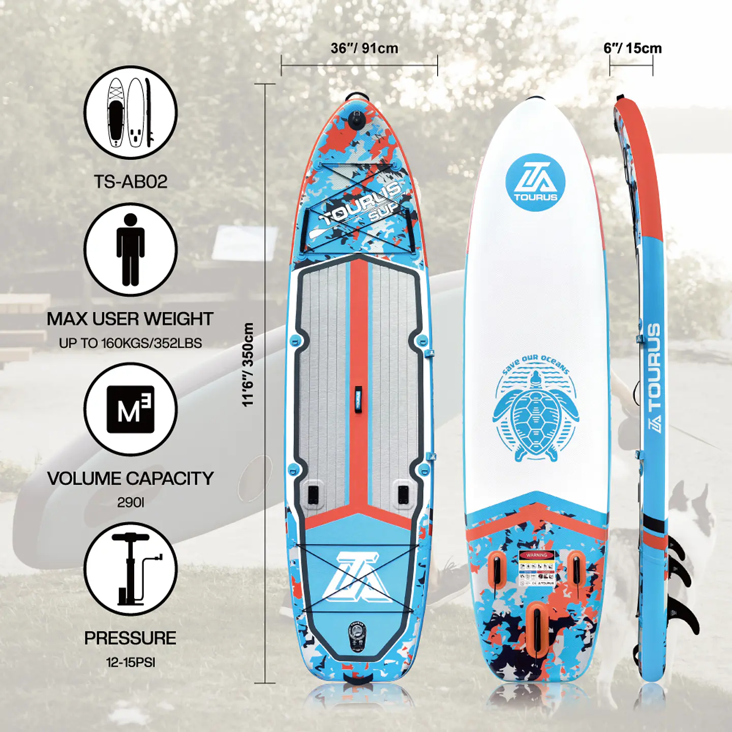 STAND UP PADDLE SUP 11'6 TOURUS MODELO TSAB02 3