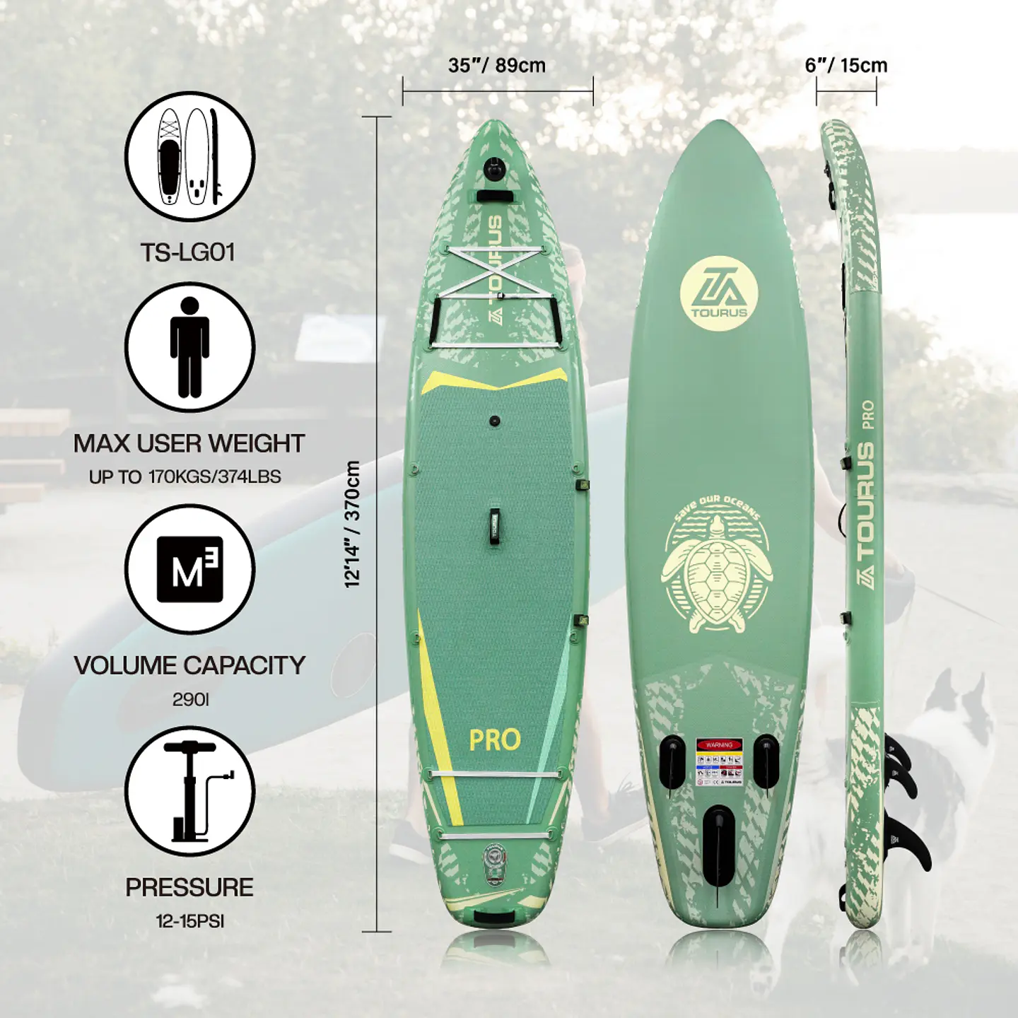 STAND UP PADDLE SUP 12'14 TOURUS MODELO TSLG01 3