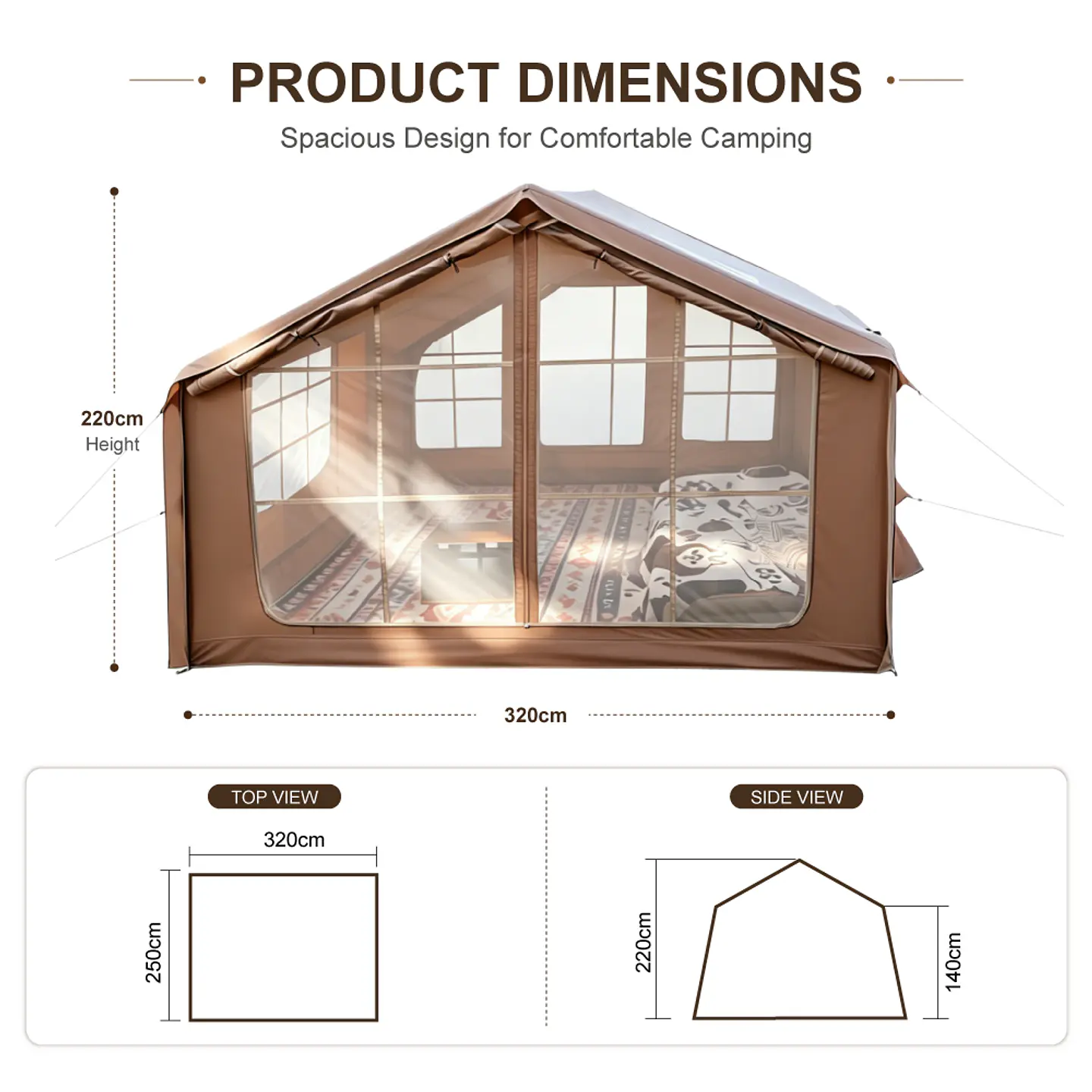 CARPA INFLABLE TOURUS 4 A 6 PERSONAS. MODELO TSITB08 2