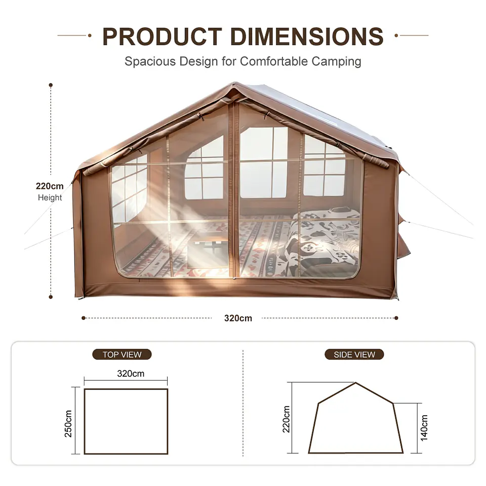 CARPA INFLABLE TOURUS 4 A 6 PERSONAS. MODELO TSITB08 2