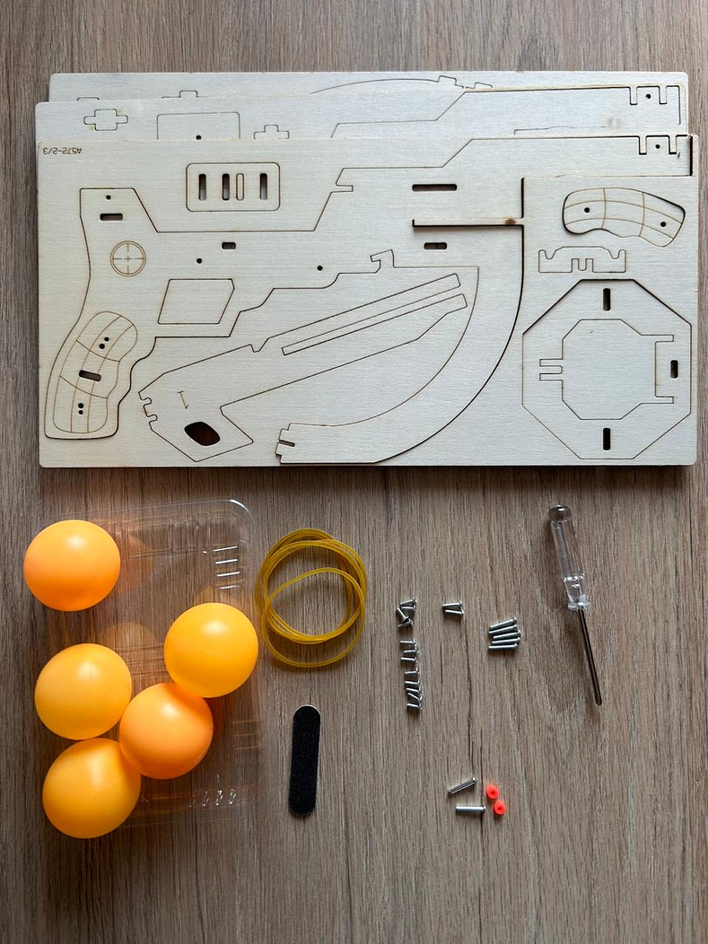 Lanza pelotas de pingpong armable.  2