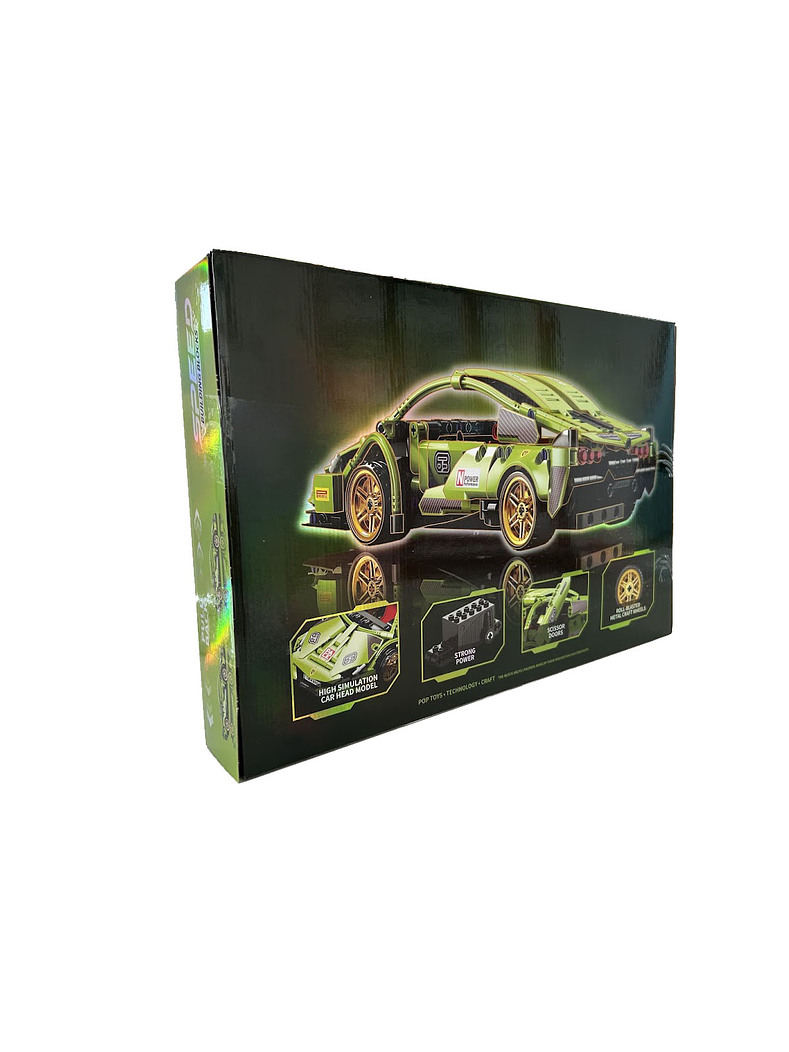 Auto de carreras. Bloques armables verde 451 piezas. 3