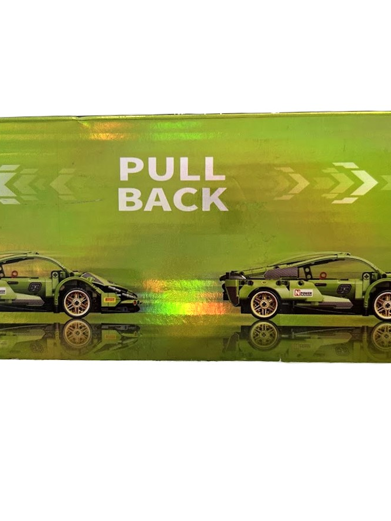 Auto de carreras. Bloques armables verde 451 piezas. 2