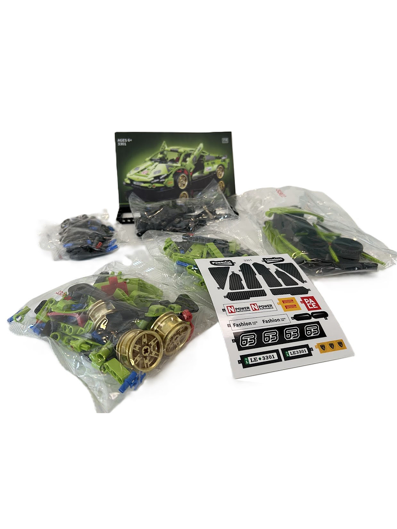 Auto de carreras. Bloques armables verde 451 piezas. 6