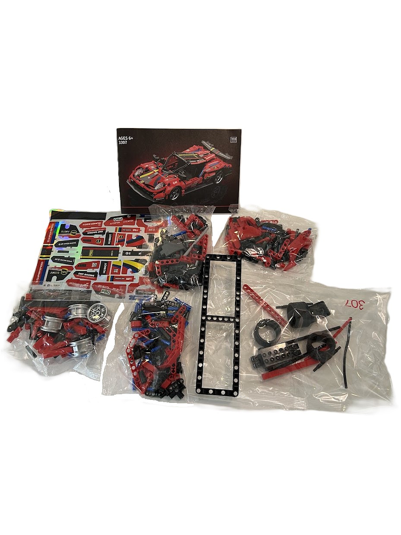 Auto de carreras. Bloques armables rojo 426 piezas. 5