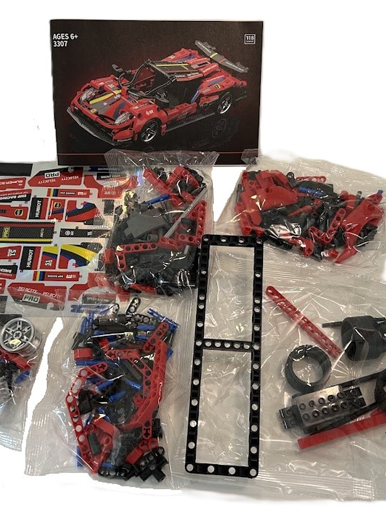 Auto de carreras. Bloques armables rojo 426 piezas. 5