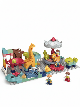 Parque dinosaurio. Bloques de construcción