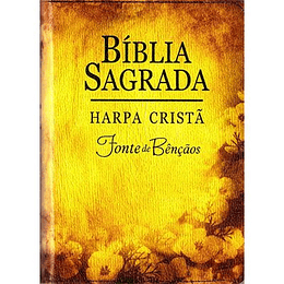 Bíblia C/ Harpa e Zíper Fonte de Bênçãos - Flores Amarela