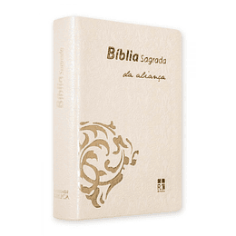 BÍBLIA DA ALIANÇA DN64ALLG – BRANCA | CAPA IMITAÇÃO CAMURÇA | LETRA GRANDE