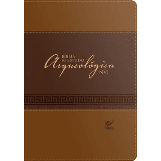 Bíblia de Estudo Arqueológica NVI Capa luxo marrom claro e escuro
