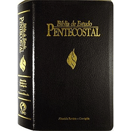 Bíblia de estudo Pentecostal Tamanho grande, capa flexível preta e beiras douradas