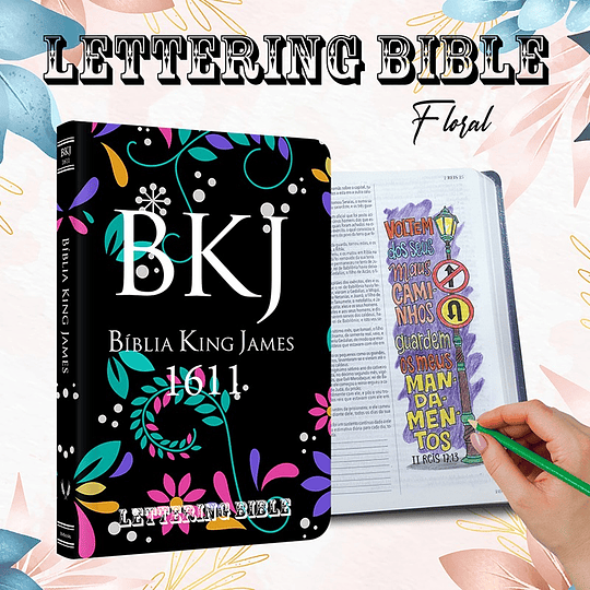 Bíblia King James 1611 Ultra Fina Lettering Bible Capa flexível