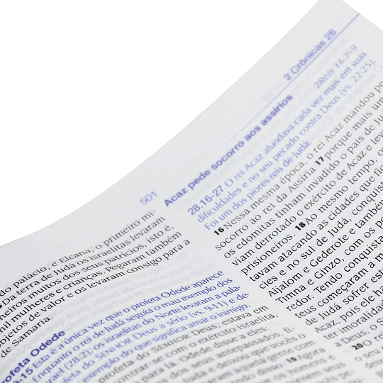  Bíblia de estudo NTLH Capa flexível na cor azul e beiras prateadas