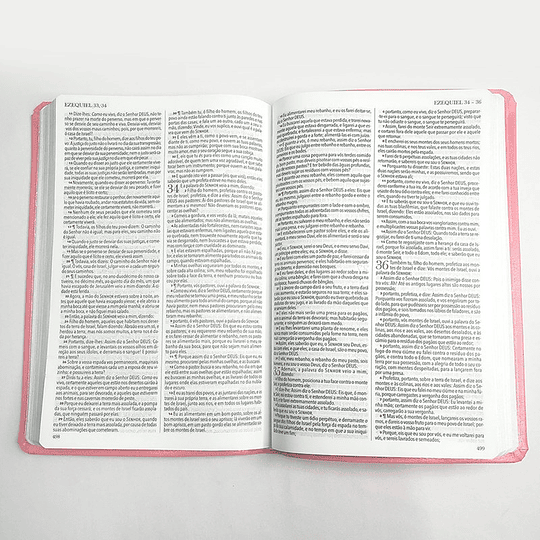 Bíblia King James Fiel 1611 capa rosa Ultra fina