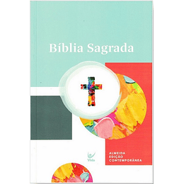 Bíblia Sagrada AEC com letra normal e palavras de Jesus a vermelho Capa "Aquarela" brochura