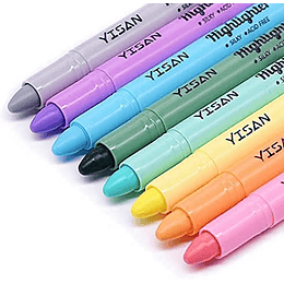 Marcadores secos, impermeável, 8 cores pastel