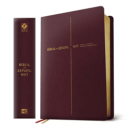 Bíblia de Estudo NVT Letra Normal Luxo Vinho (Nova Versão Transformadora)
