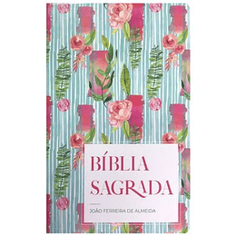 BÍBLIA RC LETRA GIGANTE - FLOR LISTRADA SEMI LUXO