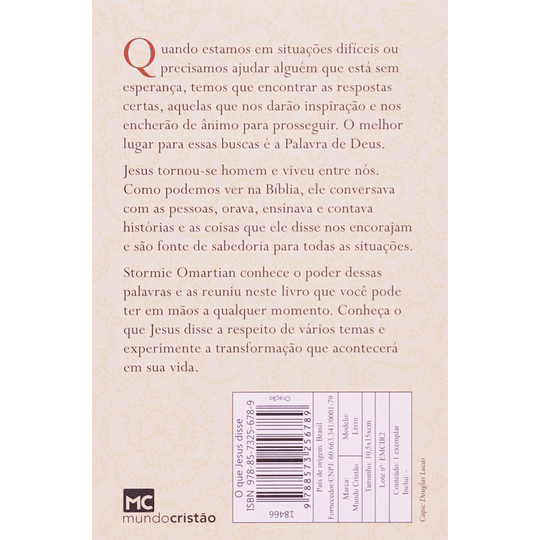 O que Jesus disse - Edição de bolso | Stormie Omartian