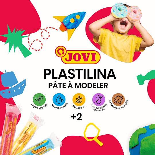 Plasticina Jovi 70F tamanho pequeno Cores Fluorescentes